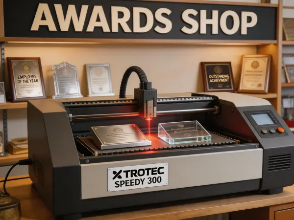 Awards and trophies engraved on metal plate
