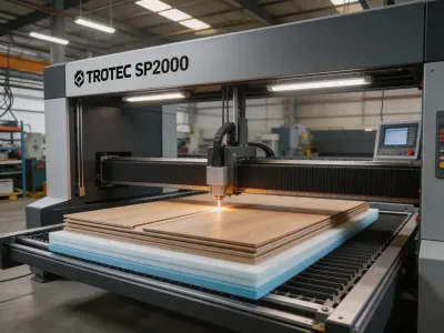 Trotec SP2000 large-format CO2 laser for board and textile cutting