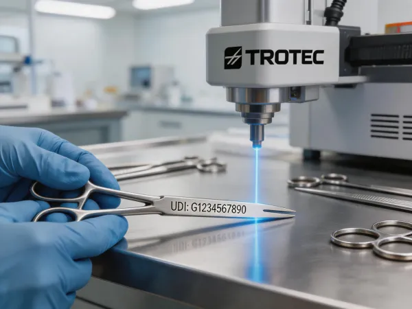 Medical device UDI laser marking on surgical instrument
