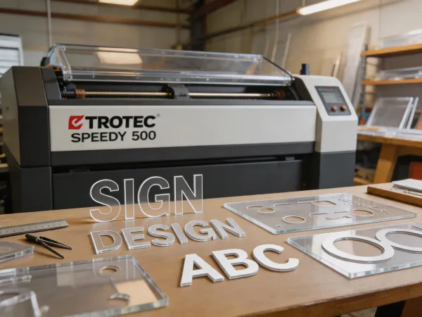 Architectural signage lasered acrylic letters