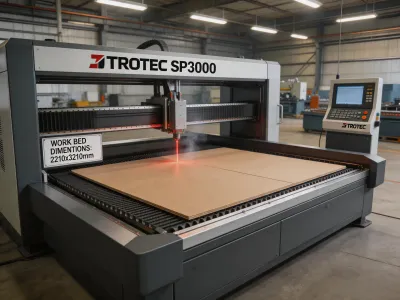 Trotec SP3000 industrial CO2 sheet laser cutter
