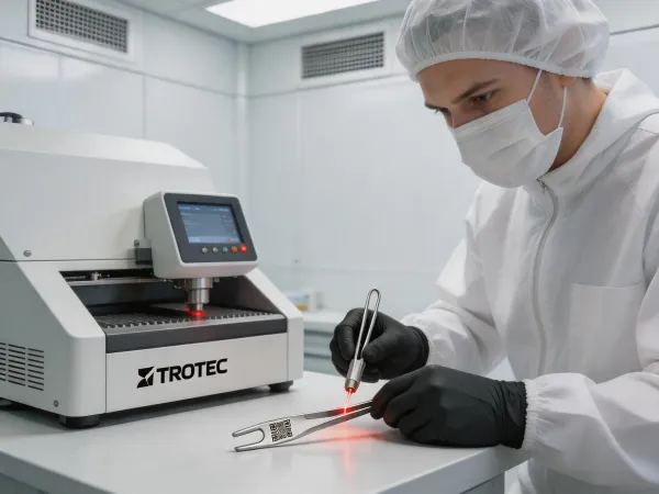 Laser marking UDI DataMatrix on stainless surgical instrument